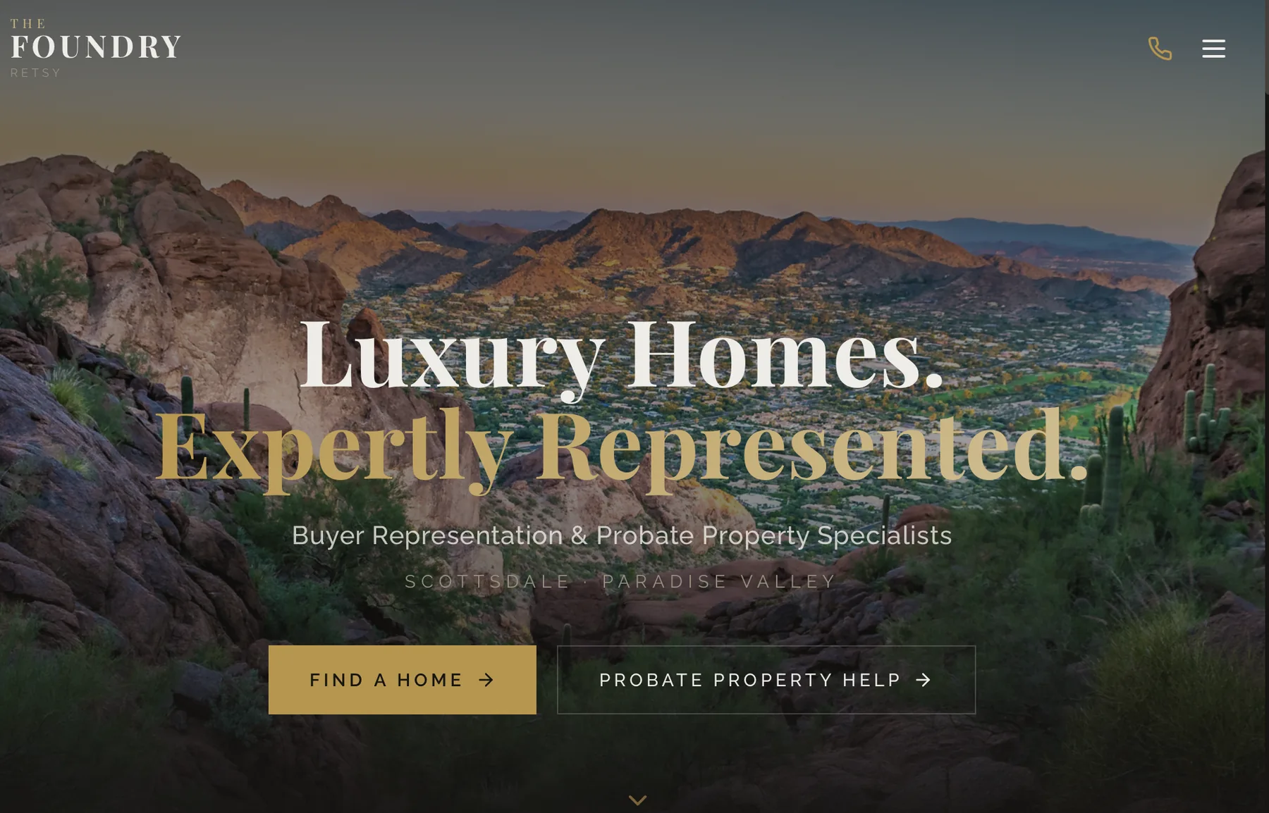 The Foundry Luxury Homes website hero
